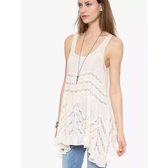 BEAUTIFUL Free People Voile and Lace Trapeze Slip dress size SP Burgundy COLORED - Picture 3 of 8